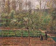 Camille Pissarro Springtime,grey weather,Eragny Sweden oil painting artist